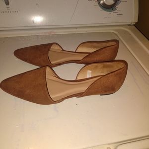 Woman's a new day faux suede pointed toe slip on loafer flats size 10